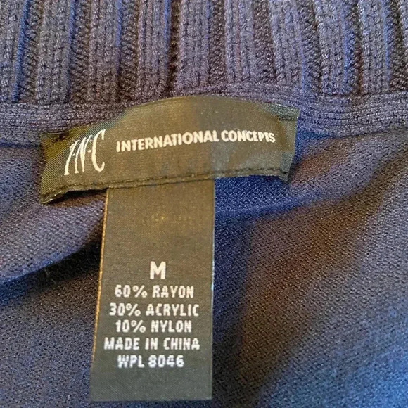 Inc blue open front long sleeve cardigan with collar size medium. - Picture 5 of 5